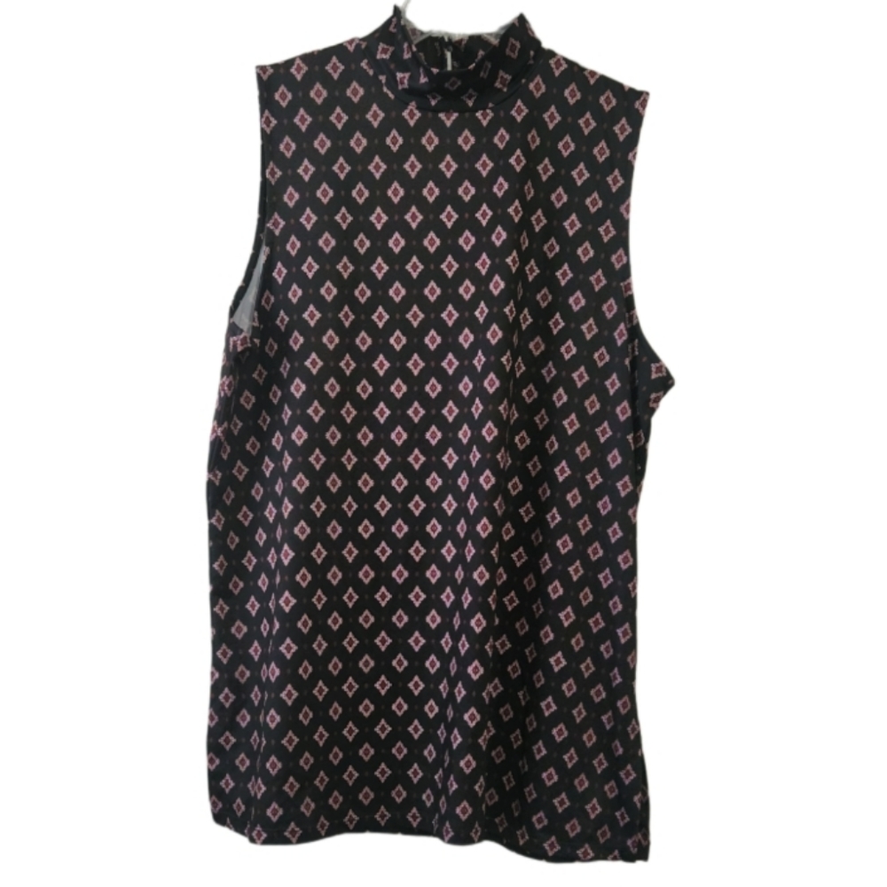 Faded Glory Black and Pink Sleeveless Top